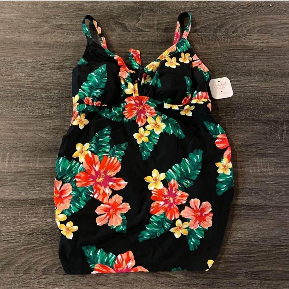 Isabel Maternity Black Floral Tankini